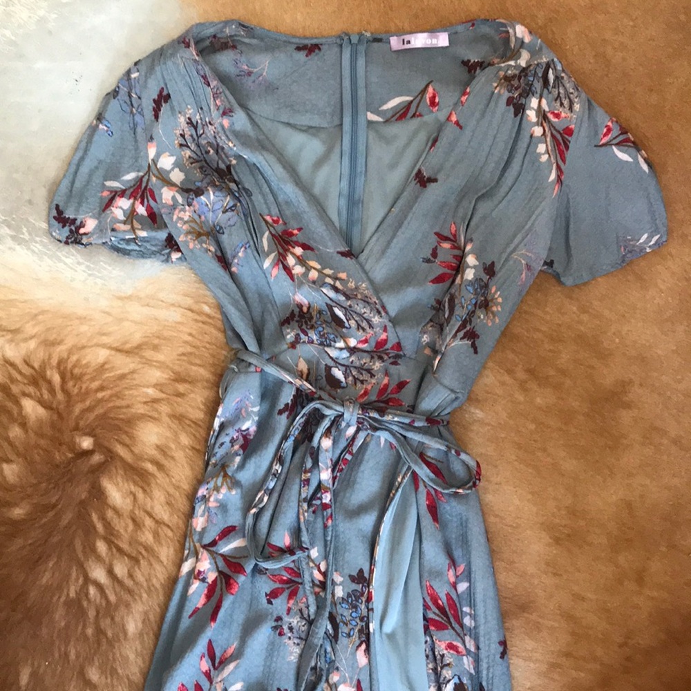 Gray Floral Maxi Dress